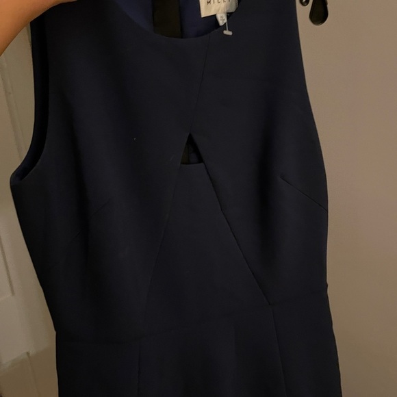 Milly Navy Blue Peephole Sleeveless Sheath Dress - Picture 9 of 11